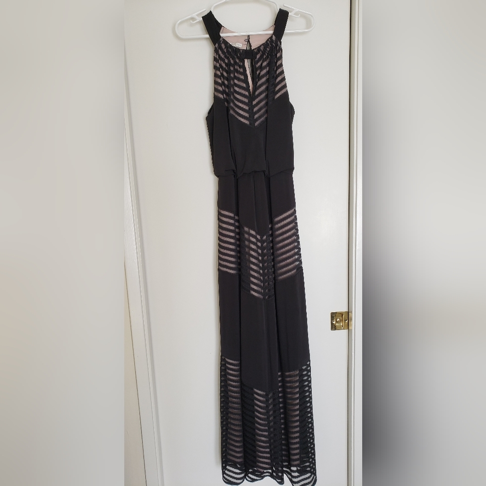 Formal long black and nudes dress